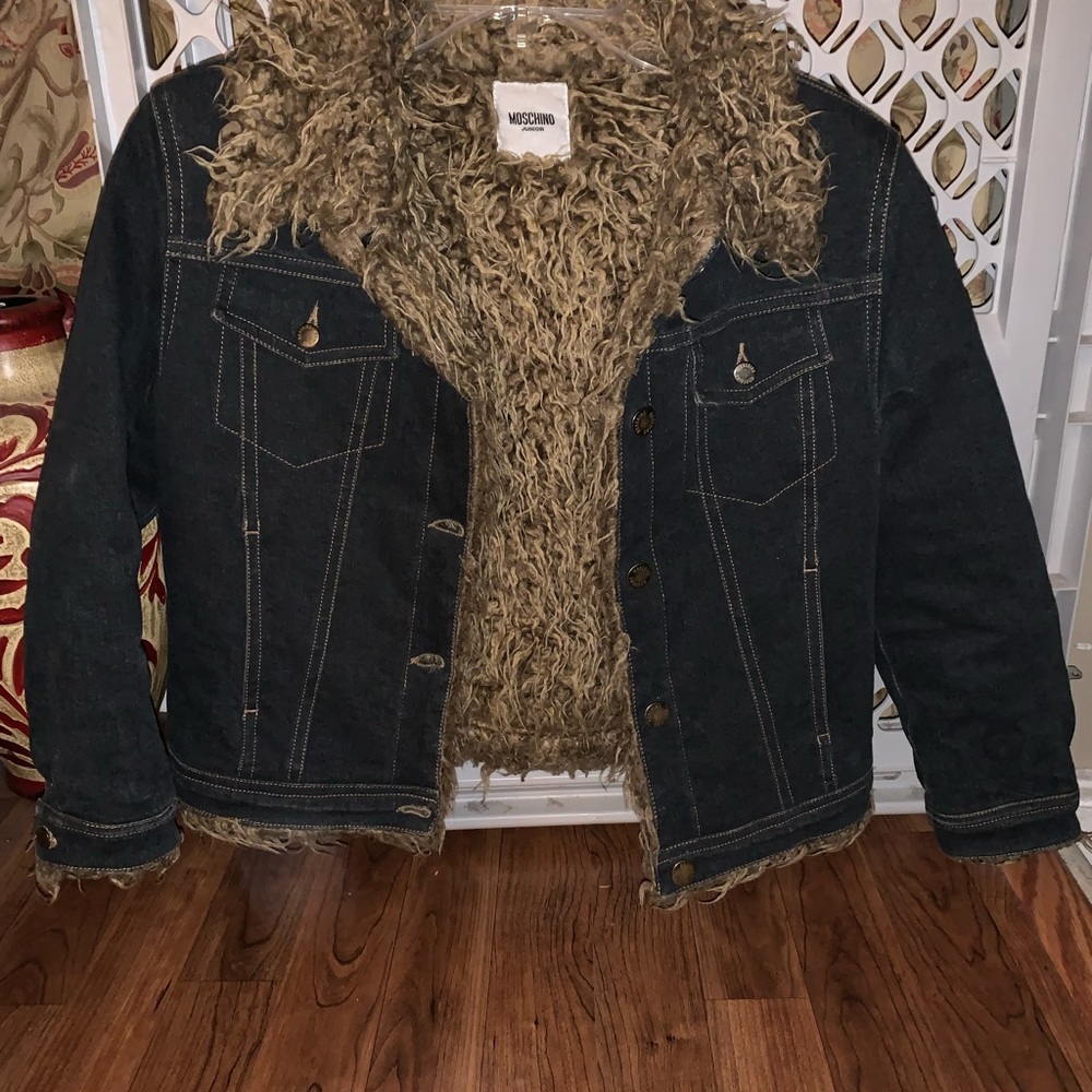 Moschino juniors Jean jacket with faux fur size 34 European=girls age 8/9 - Picture 6 of 9